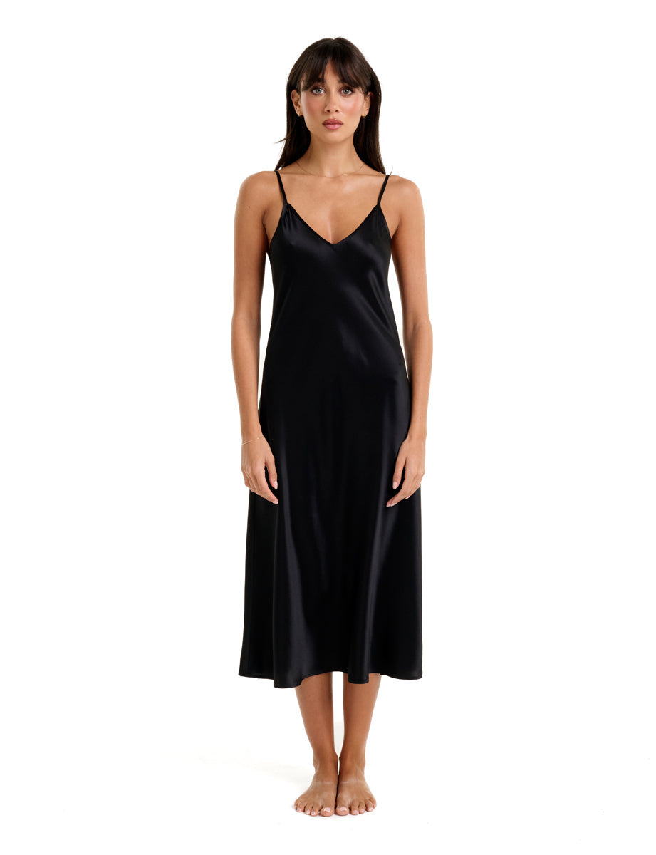 New Long Chemise 3/4 Black