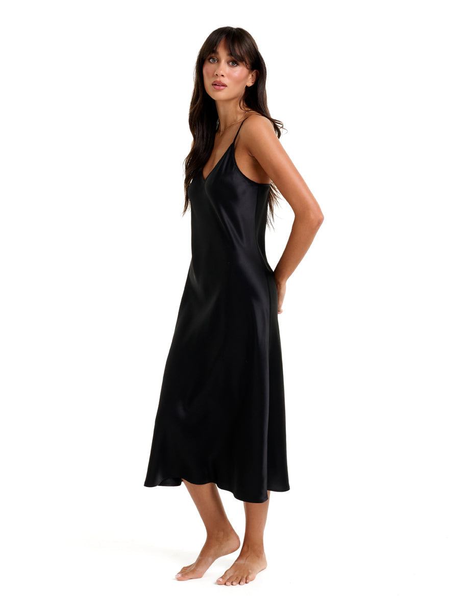 New Long Chemise 3/4 Black