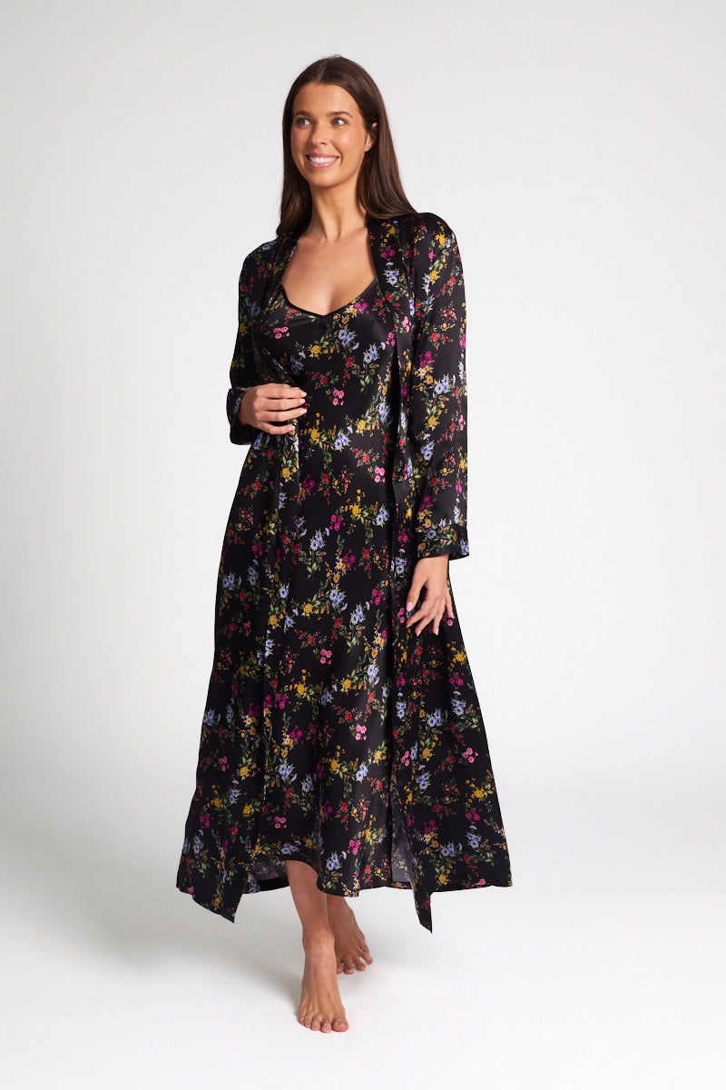 Silk Robe Midnight Garden