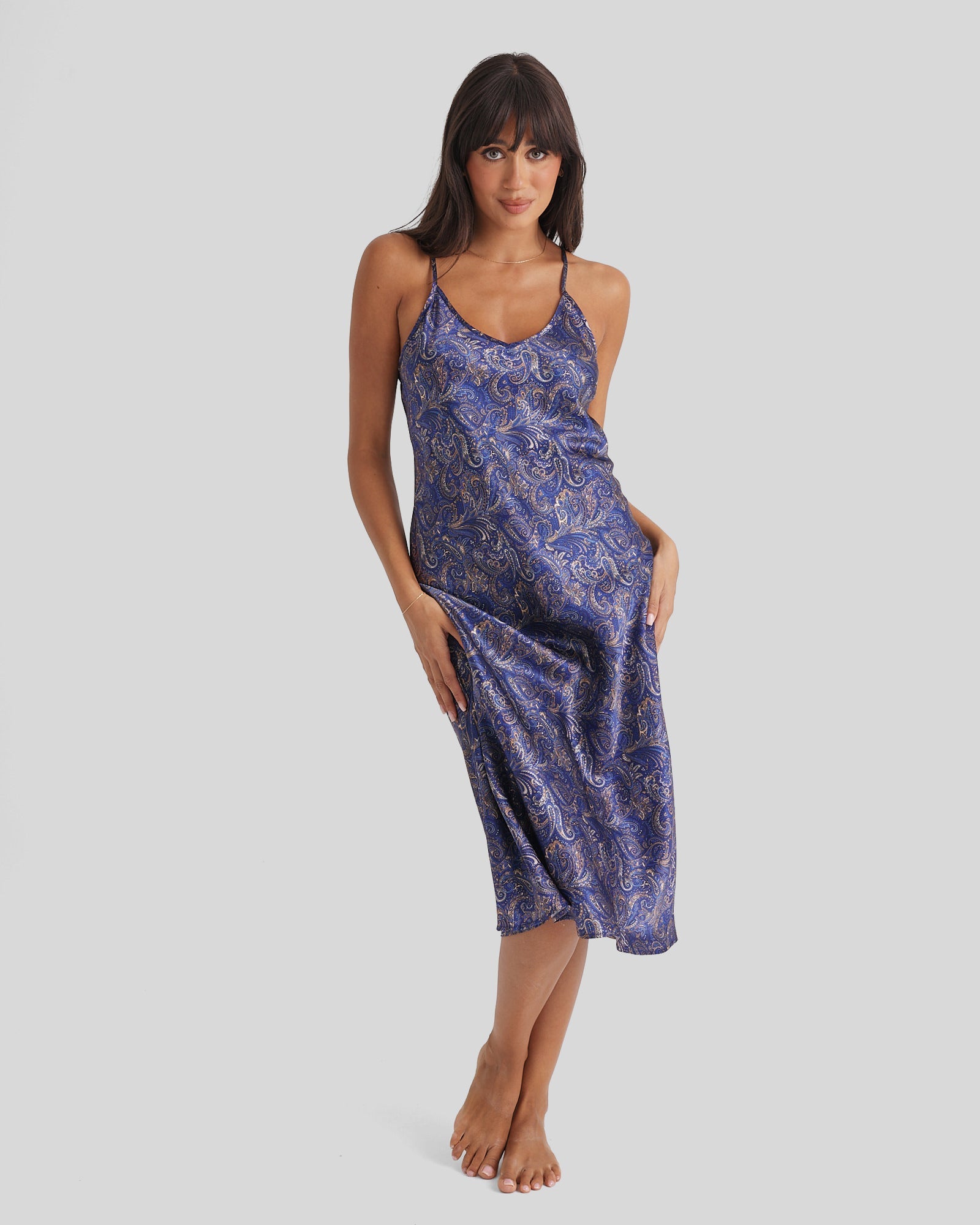 New Long Chemise 3/4 Paisley