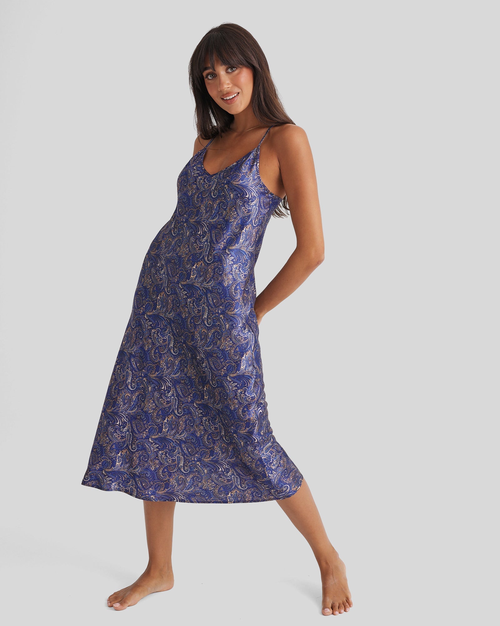 New Long Chemise 3/4 Paisley