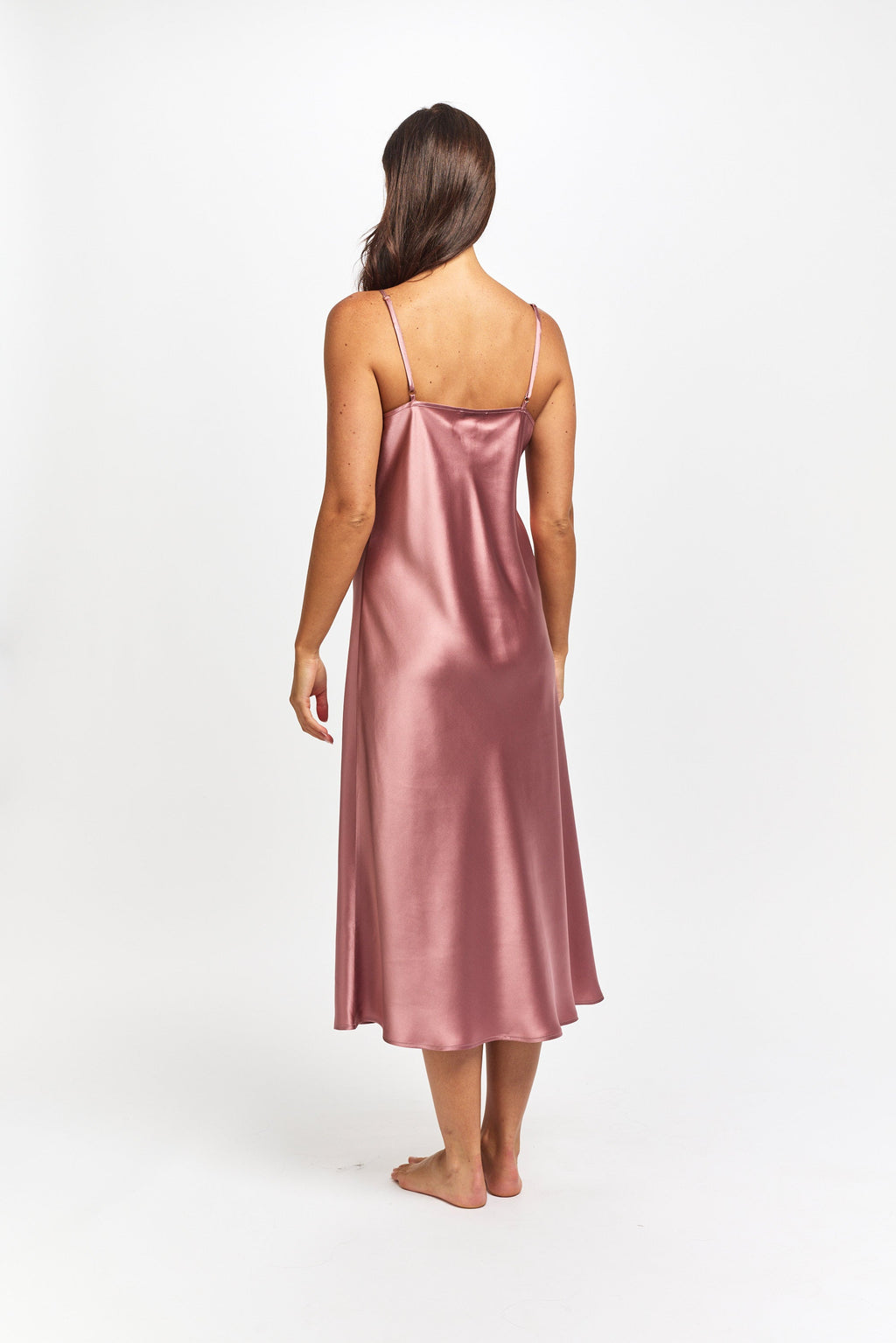 Silk Chemise 3/4 Length - Peacock