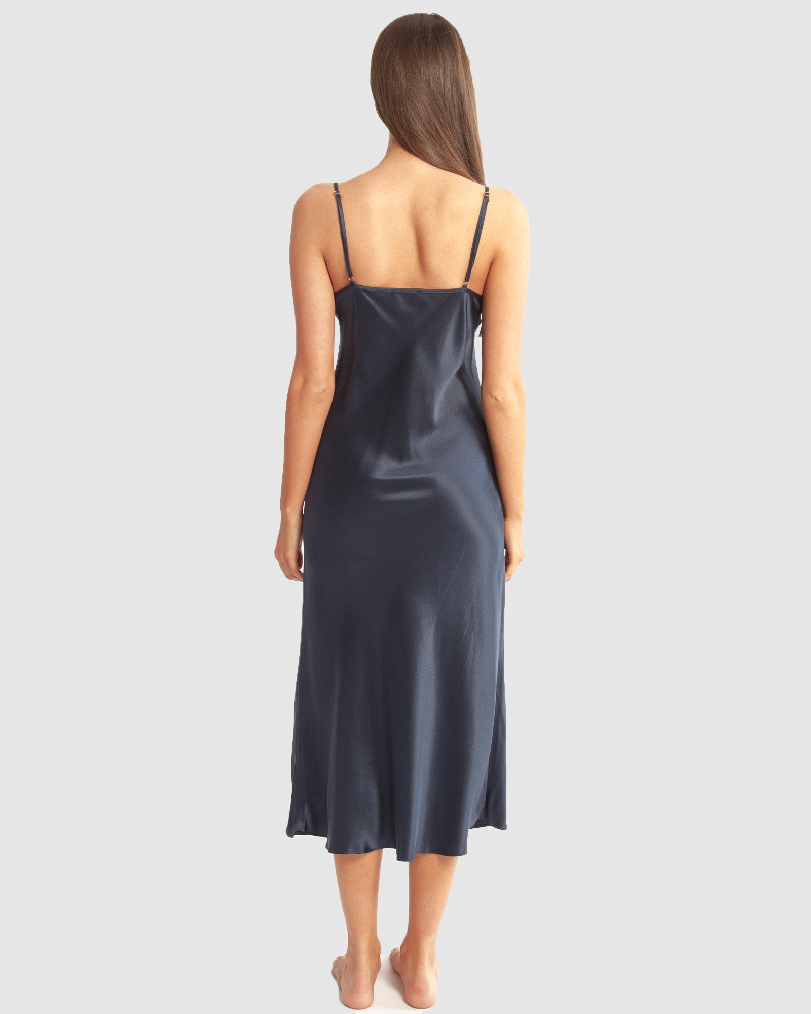 Silk Chemise 3/4 Length - Peacock