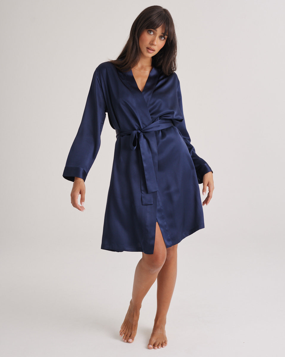 New Silk Chemise Navy