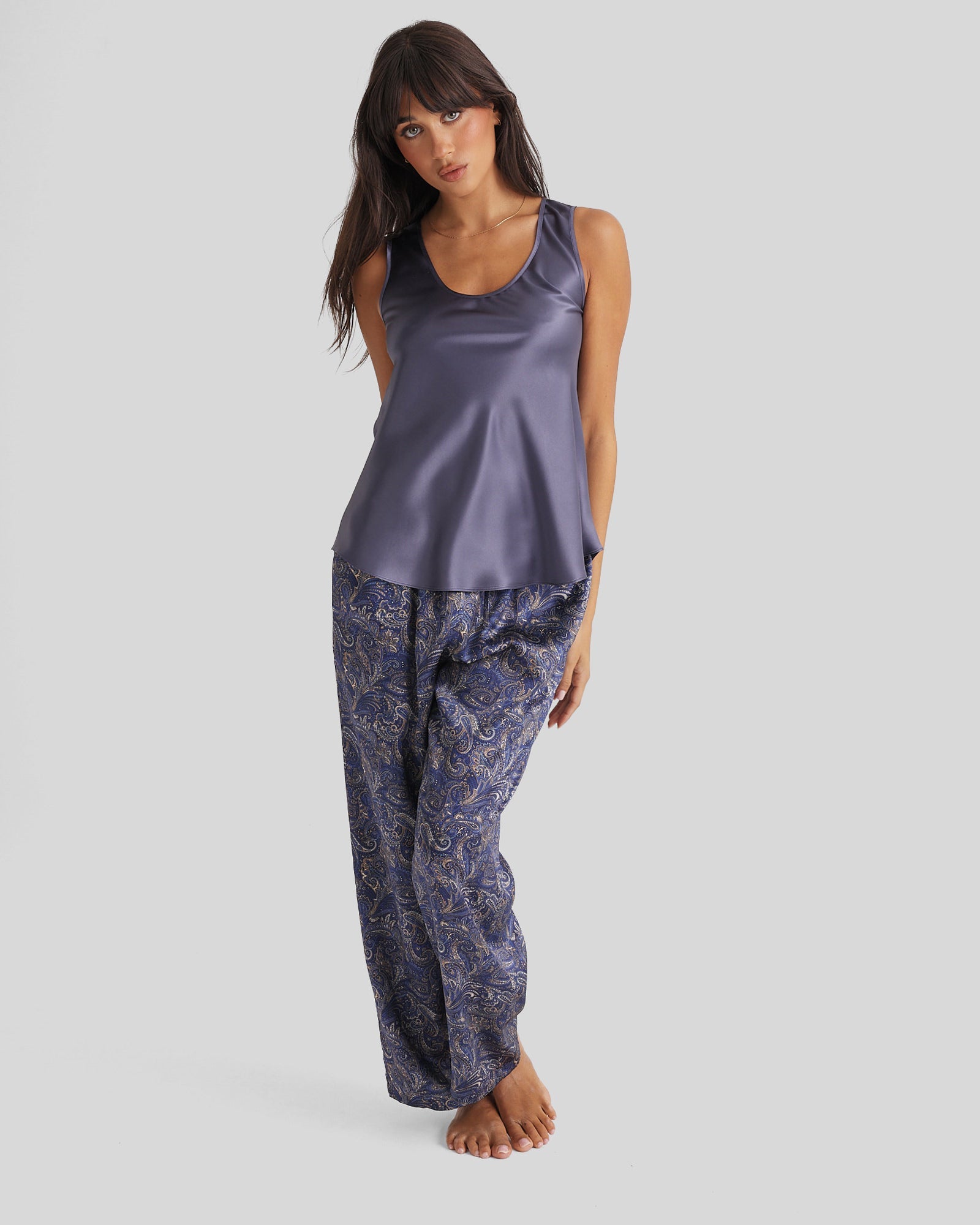 New Silk Pants Wide Leg Paisley