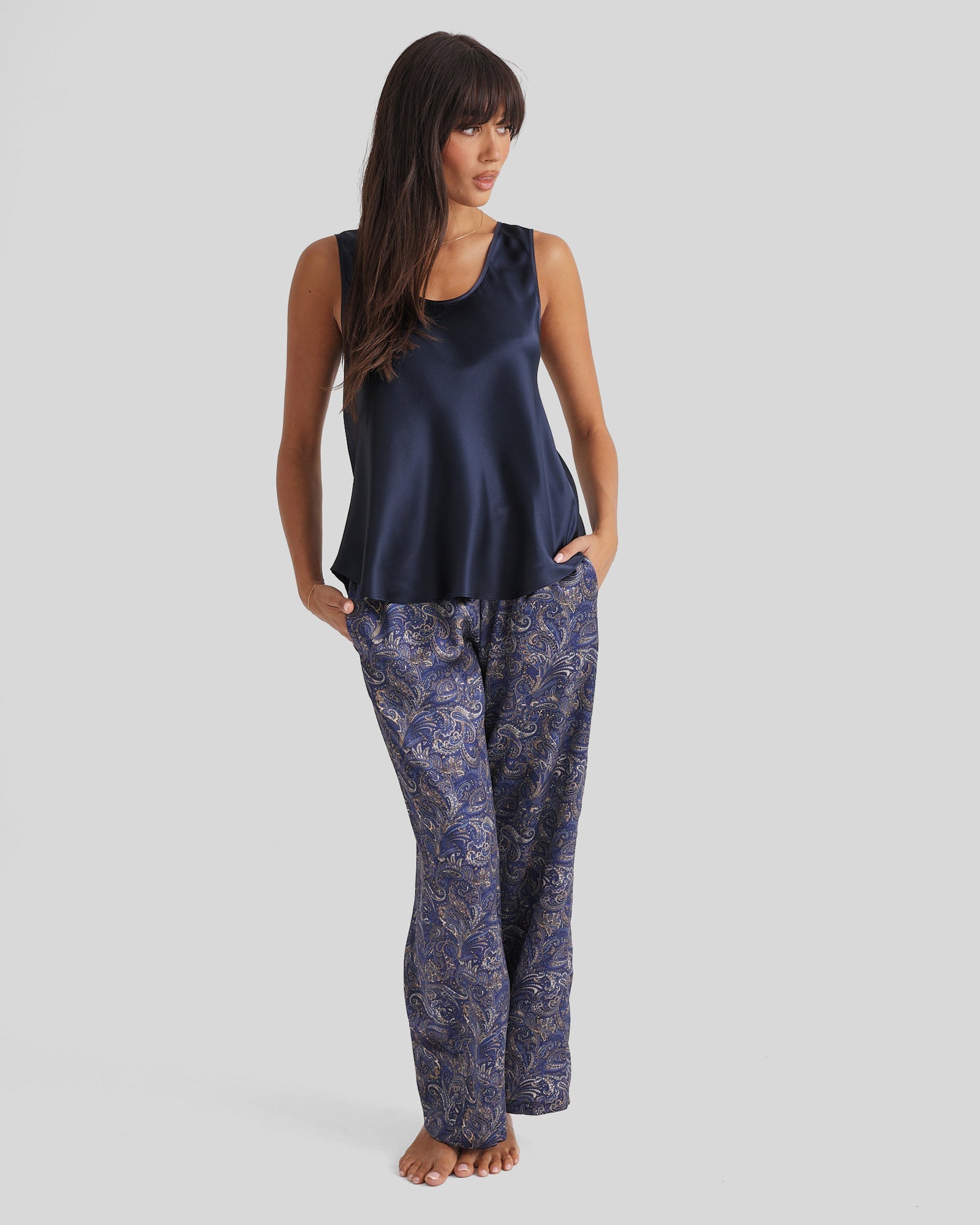 New Silk Pants Wide Leg Paisley