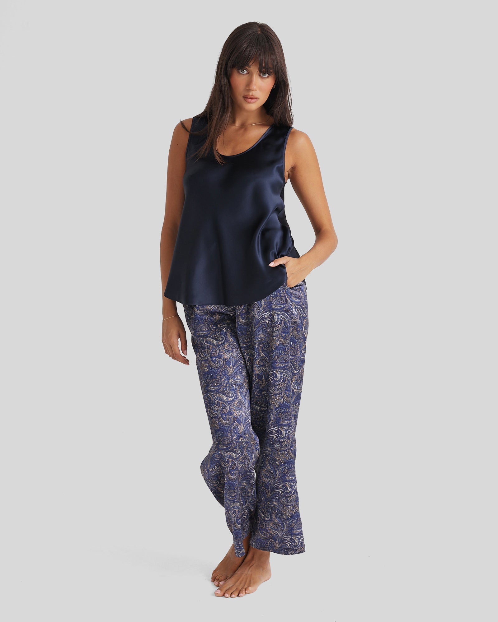 New Silk Pants Wide Leg Paisley