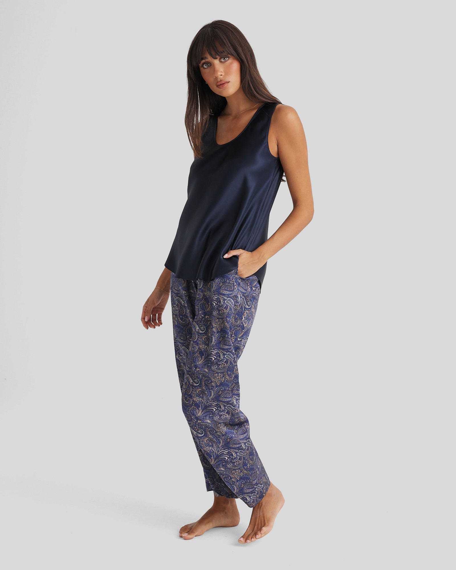 New Silk Pants Wide Leg Paisley