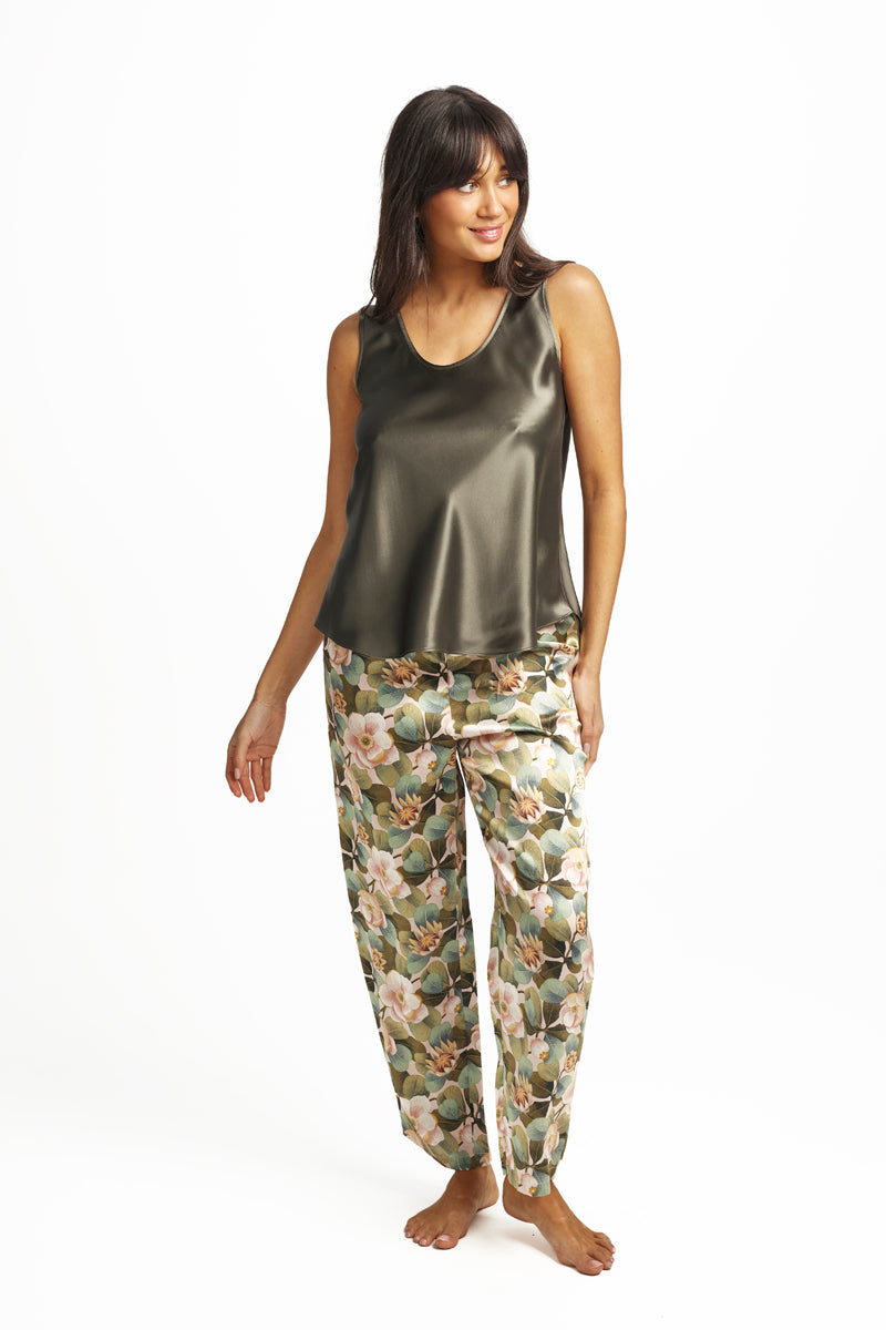 Mono Silk Cami Olive