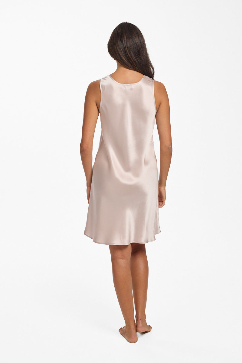 Mono Silk Short Nightdress Blush