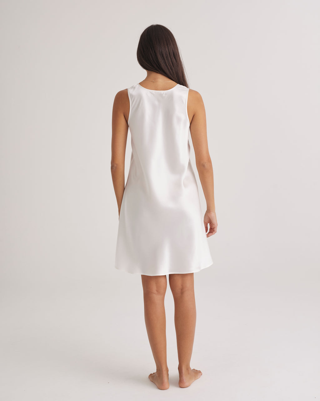 Mono Silk Short Nightdress Ivory