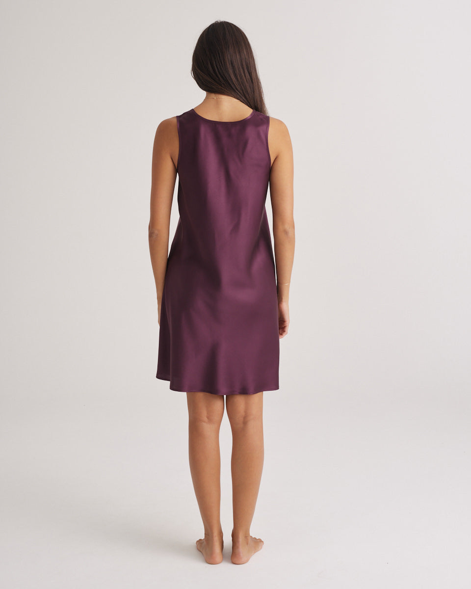 Mono Silk Short Nightdress Merlot