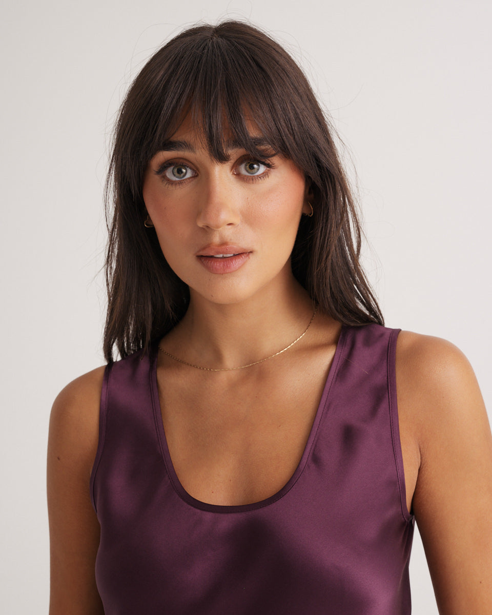 Mono Silk Short Nightdress Merlot