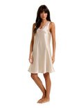 New Short Mono Chemise With Lace Champagne