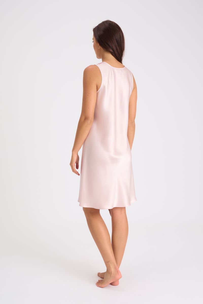 Mono Silk Short Nightdress Blush