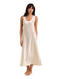 Mono Silk Long Nightdress Champagne