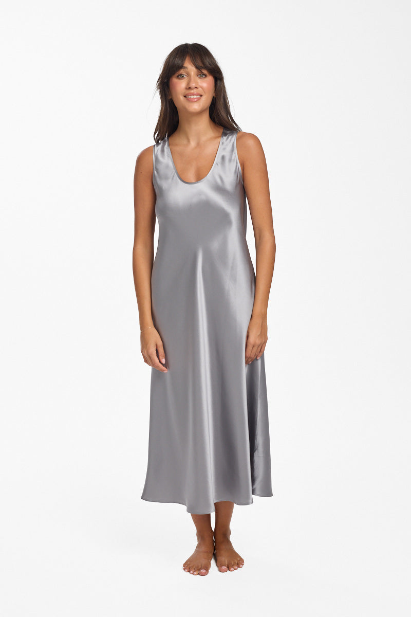 Mono Silk Chemise Pewter