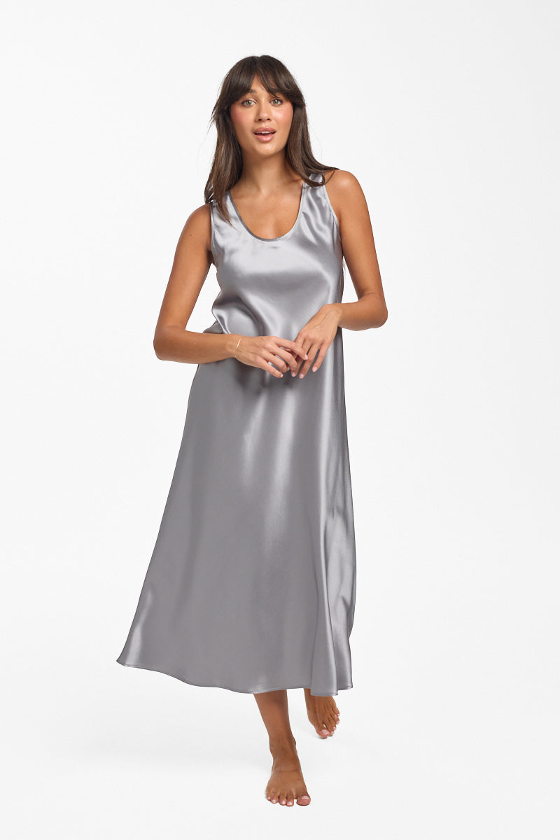 Mono Silk Chemise Pewter