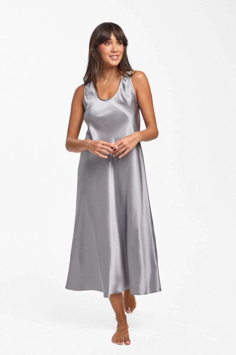Mono Silk Chemise Pewter