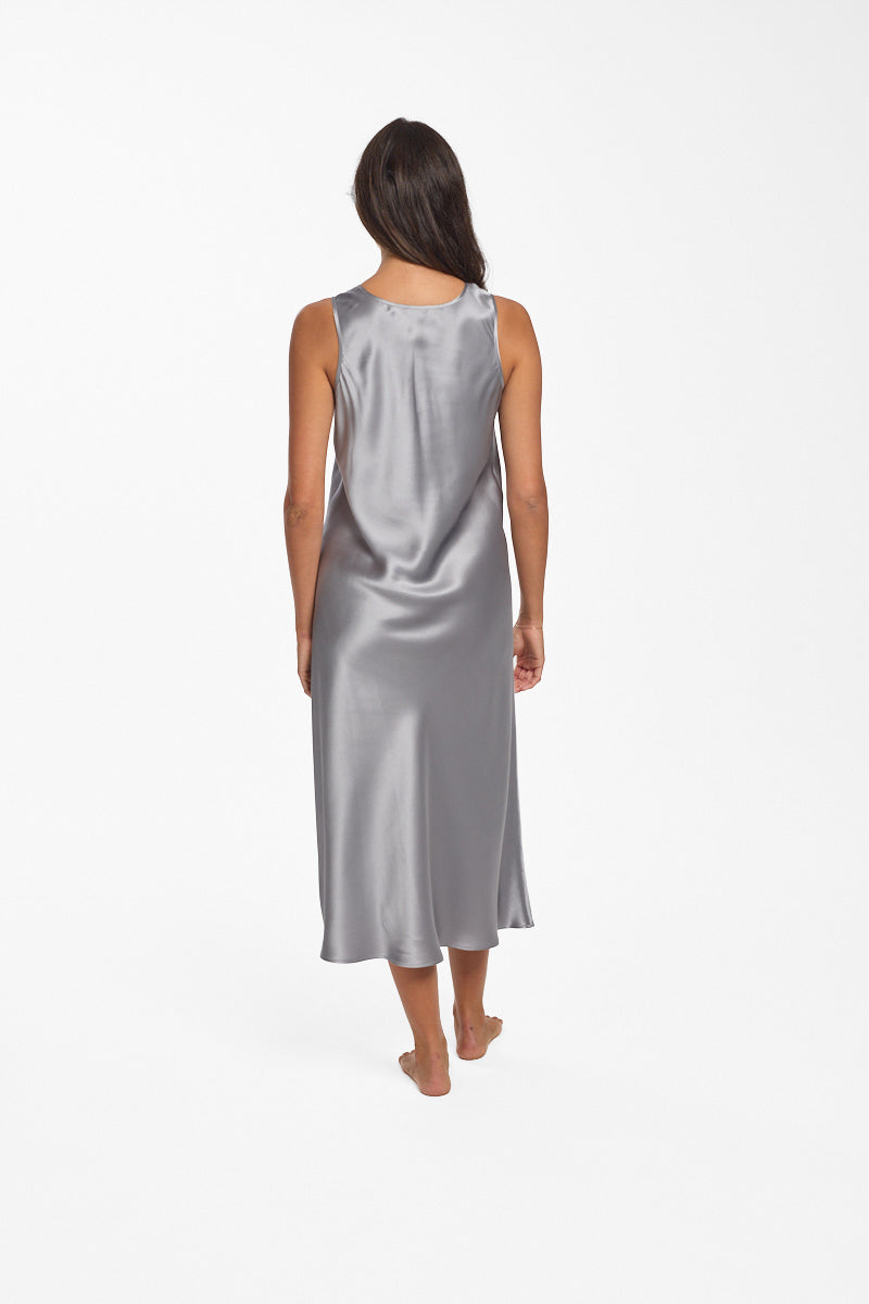 Mono Silk Chemise Pewter