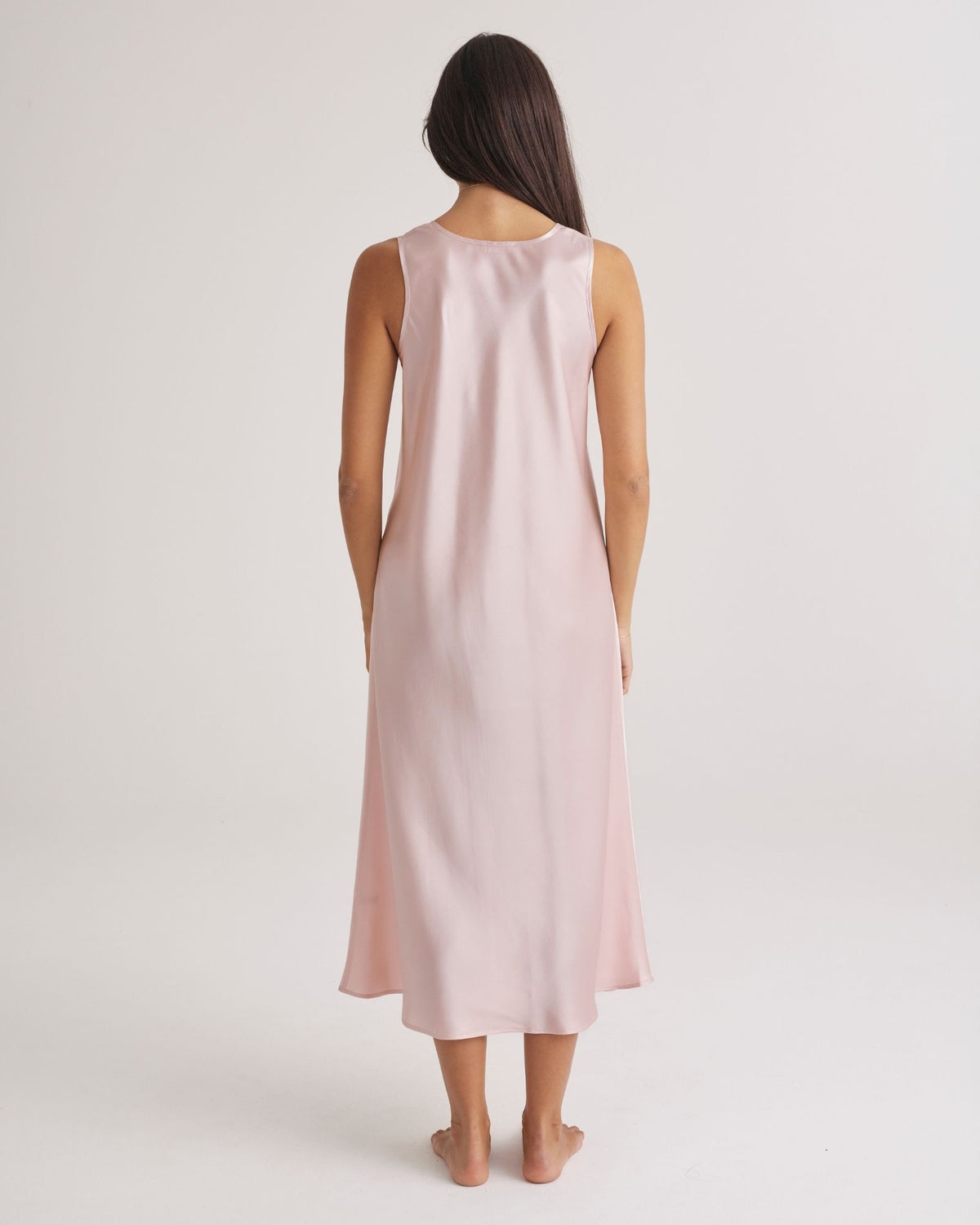 Mono Silk Long Nightdress Blush