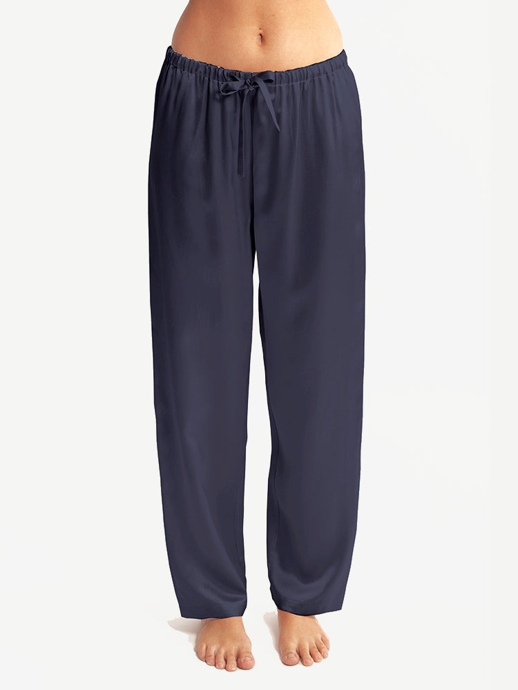 Silk Pants Deep Navy