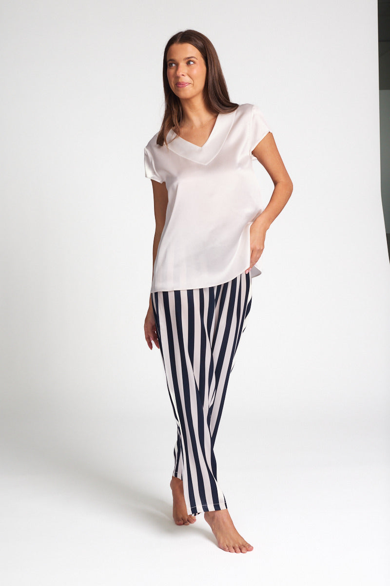 Silk Cap Sleeve Top Ivory