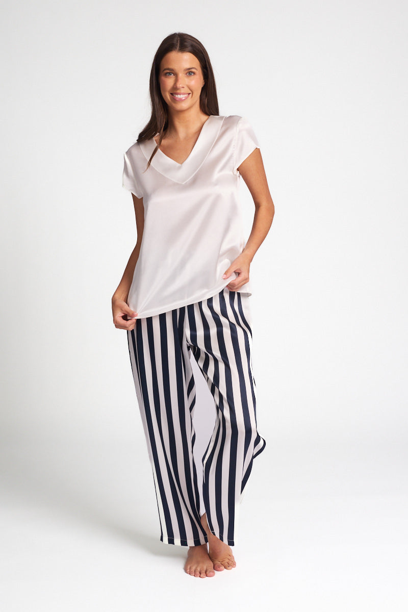 Silk Cap Sleeve Top Ivory