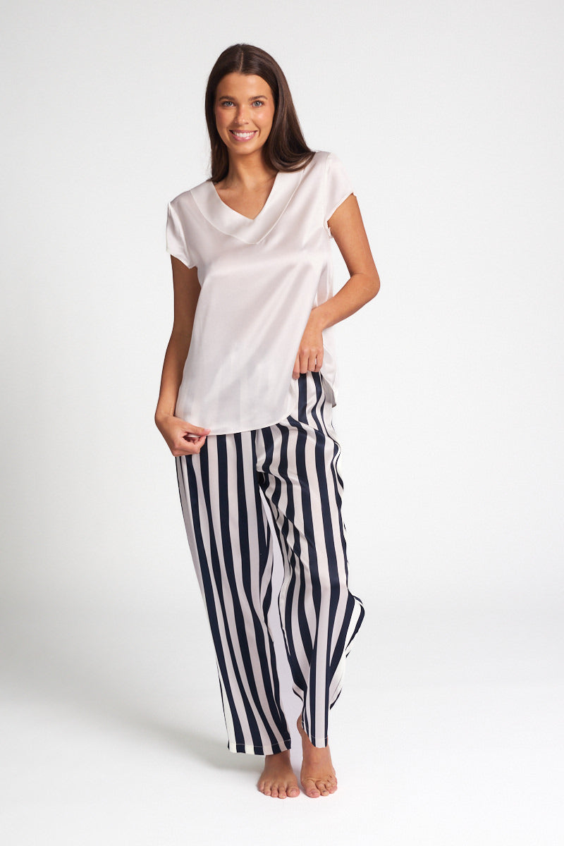 Silk Cap Sleeve Top Ivory