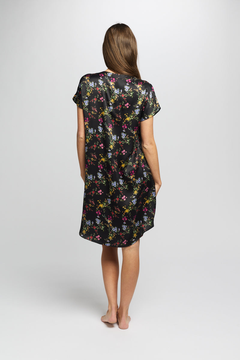 Silk Sleepshirt Midnight Garden