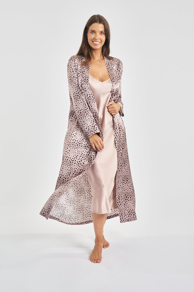 Silk Chemise 3/4 Length - Peacock