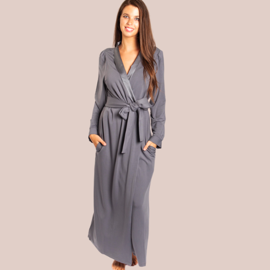 French Terry Robe - Pewter