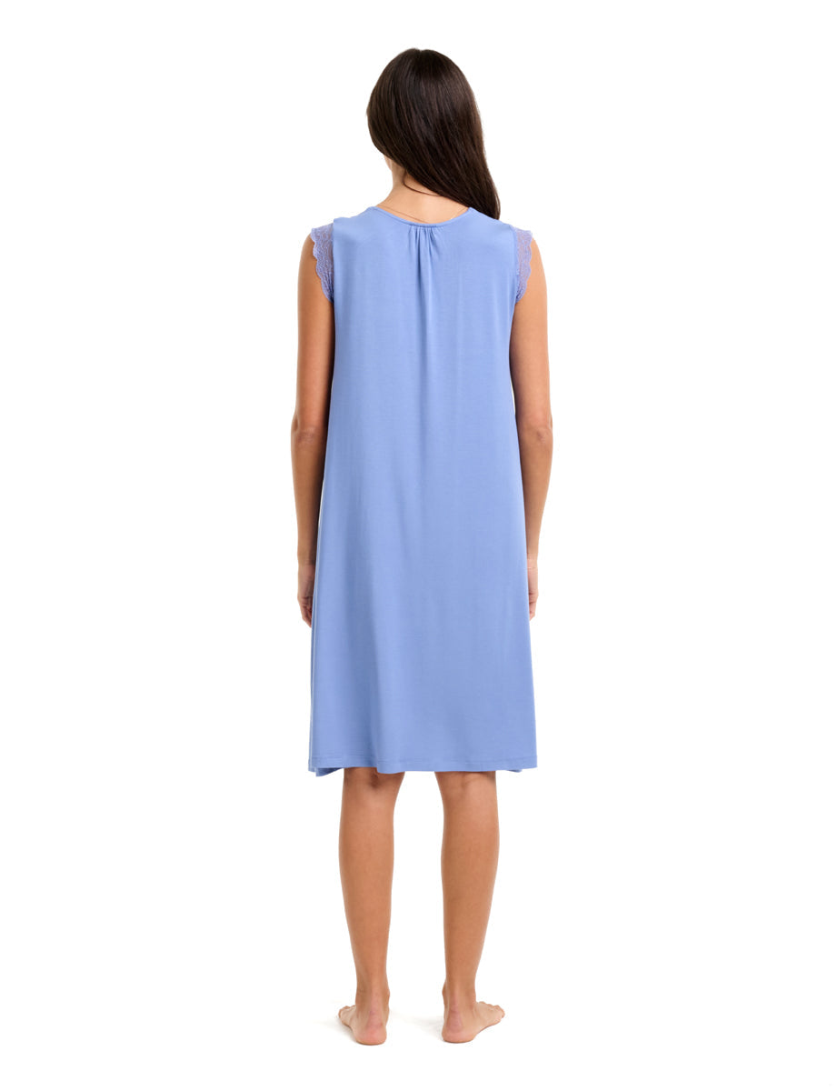 La femme Sleeveless Nightie Colony Blue