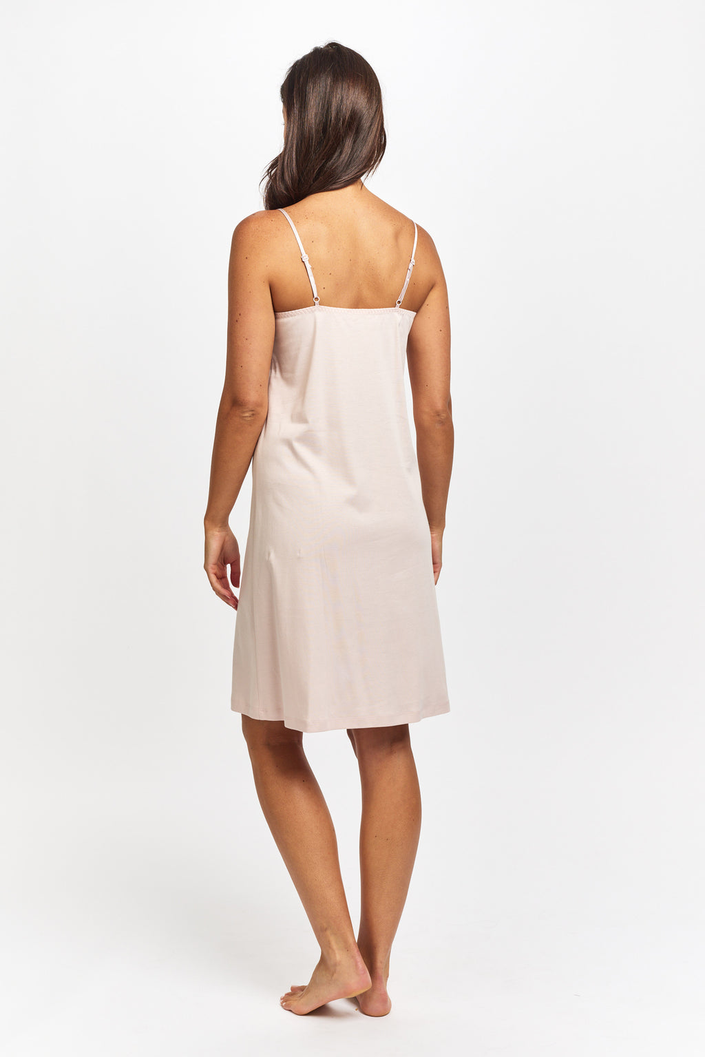 Supima Cotton Silk Strap Nightie - Pink