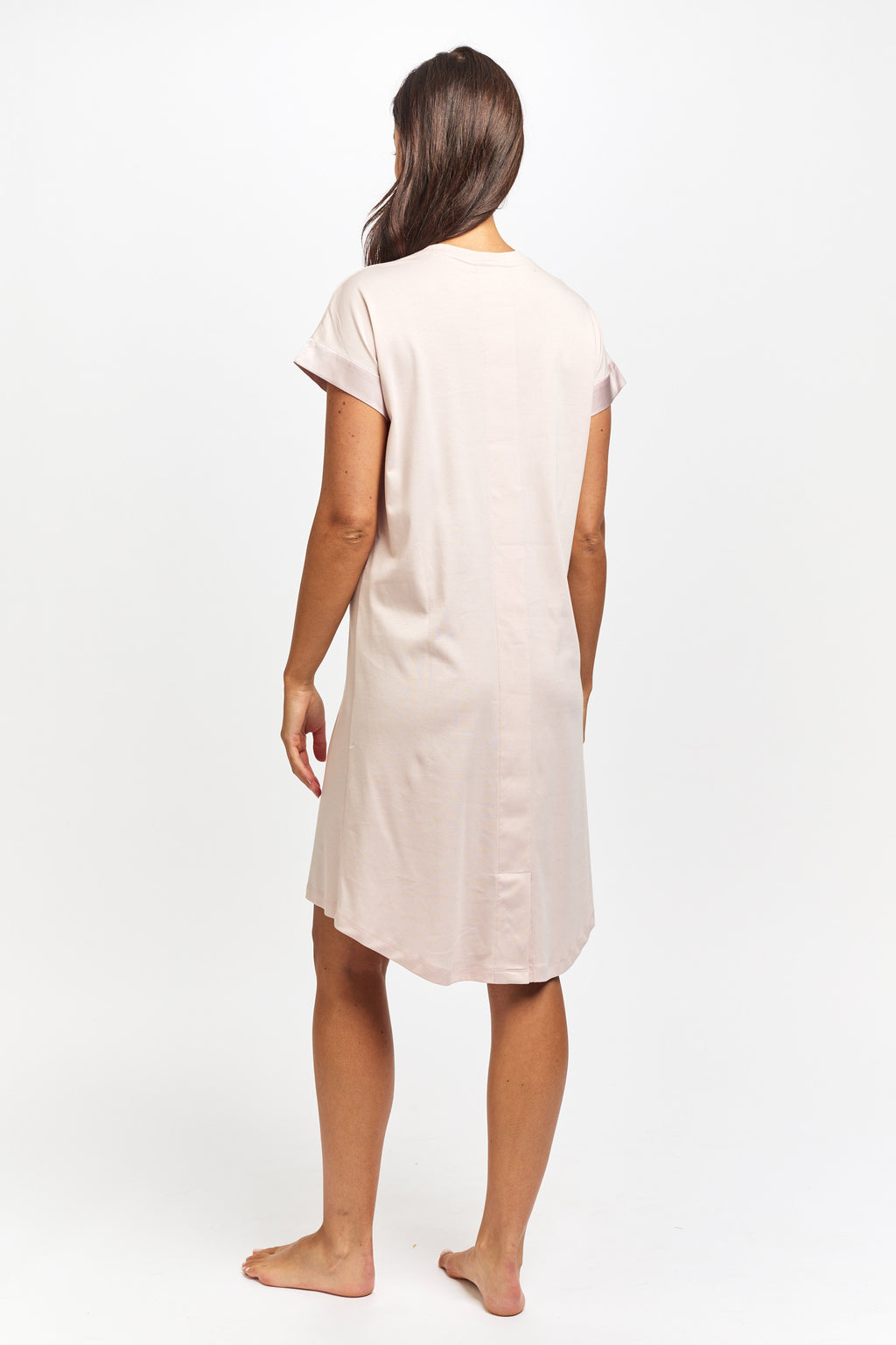 Supima Cotton Silk Trim Nightie - Pink