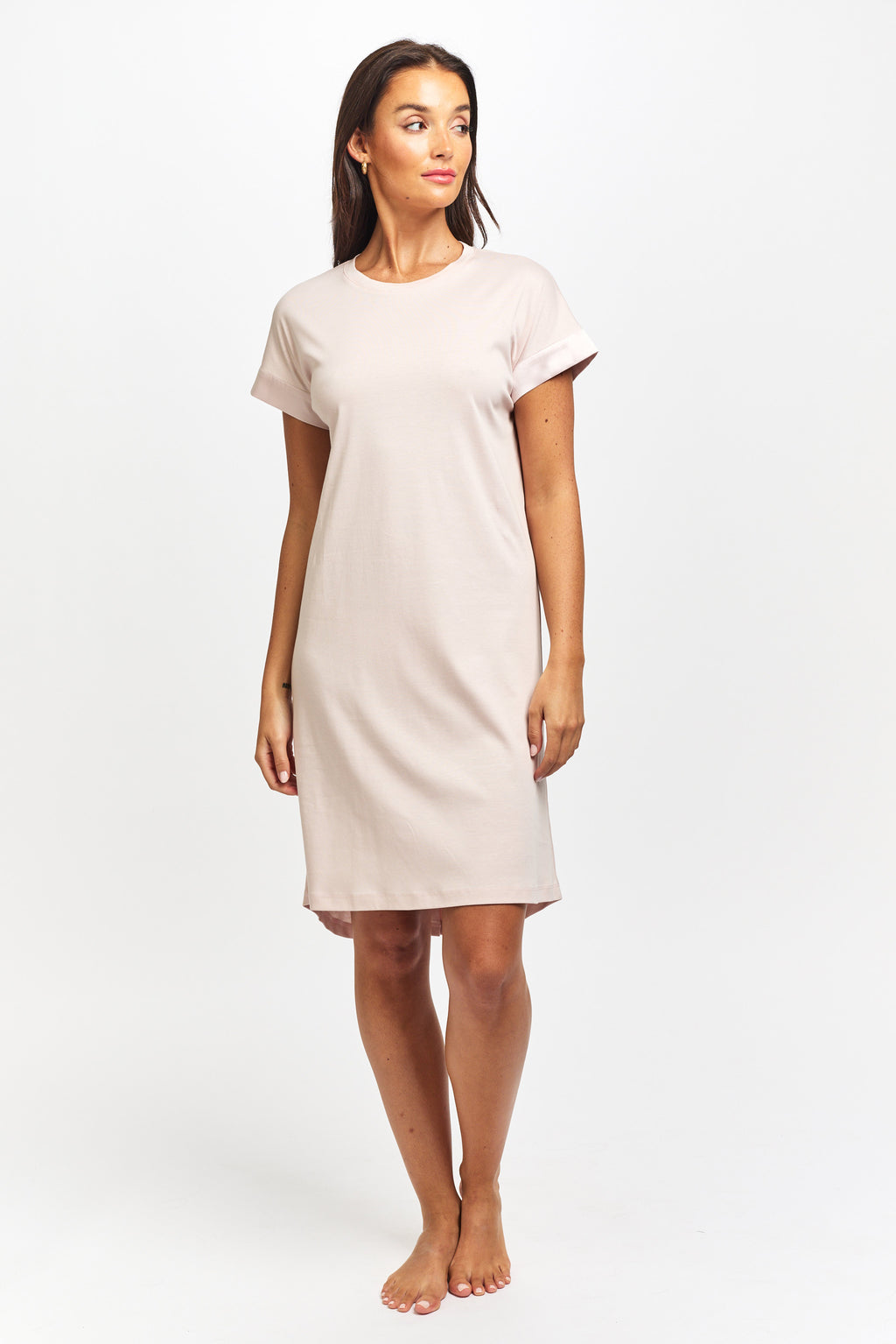 Supima Cotton Silk Trim Nightie - Pink