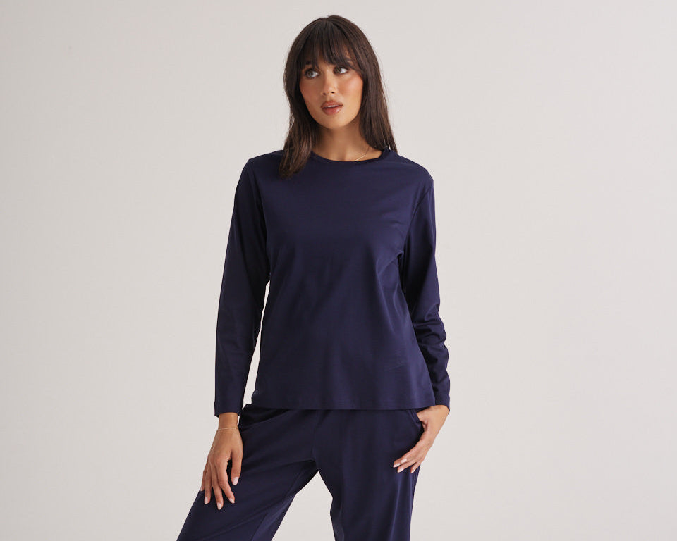 Supima Cotton Crew Navy