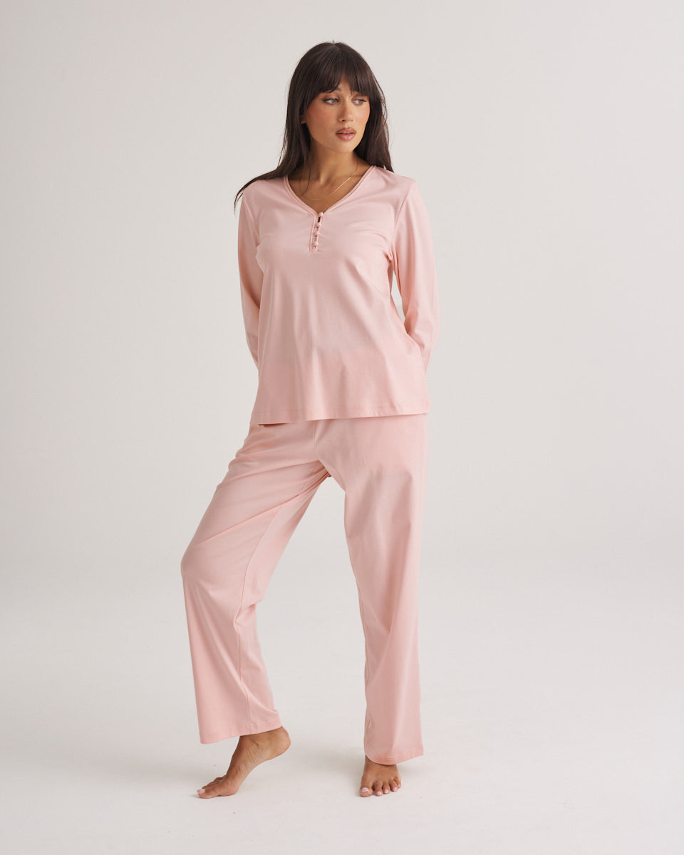 Supima Cotton Lace Trim Top