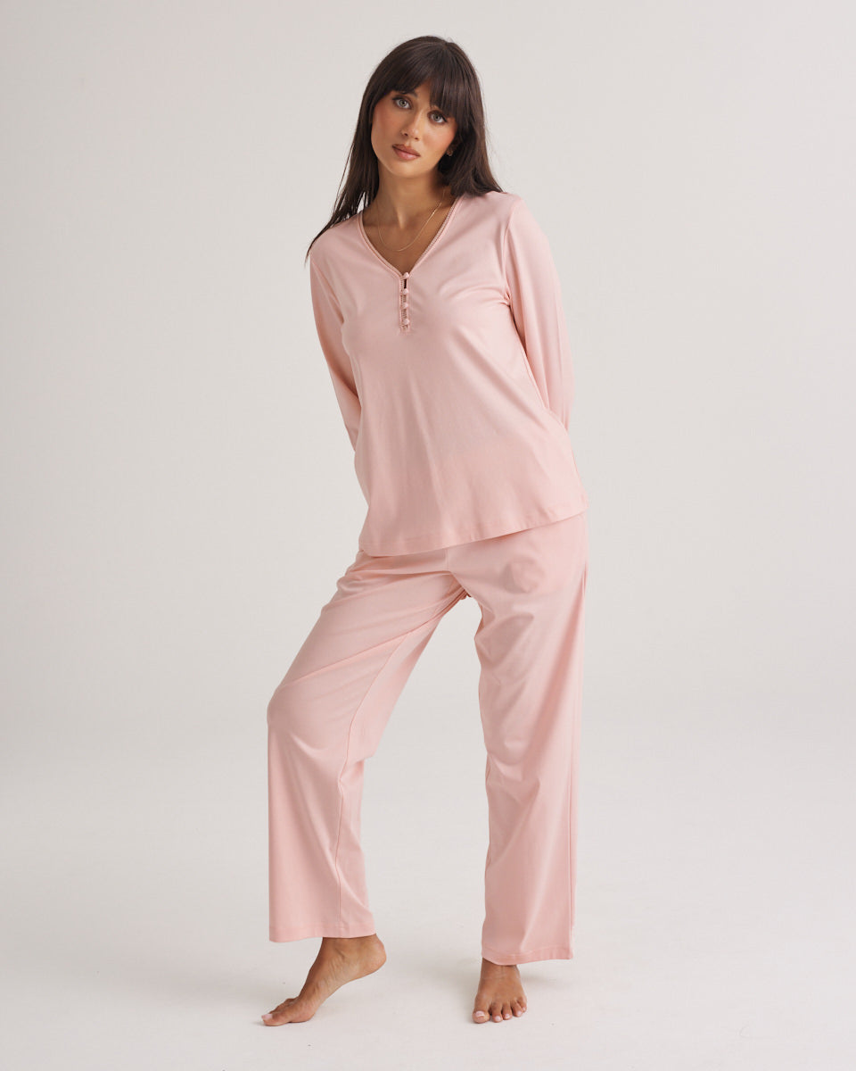 Supima Cotton Lace Trim Top
