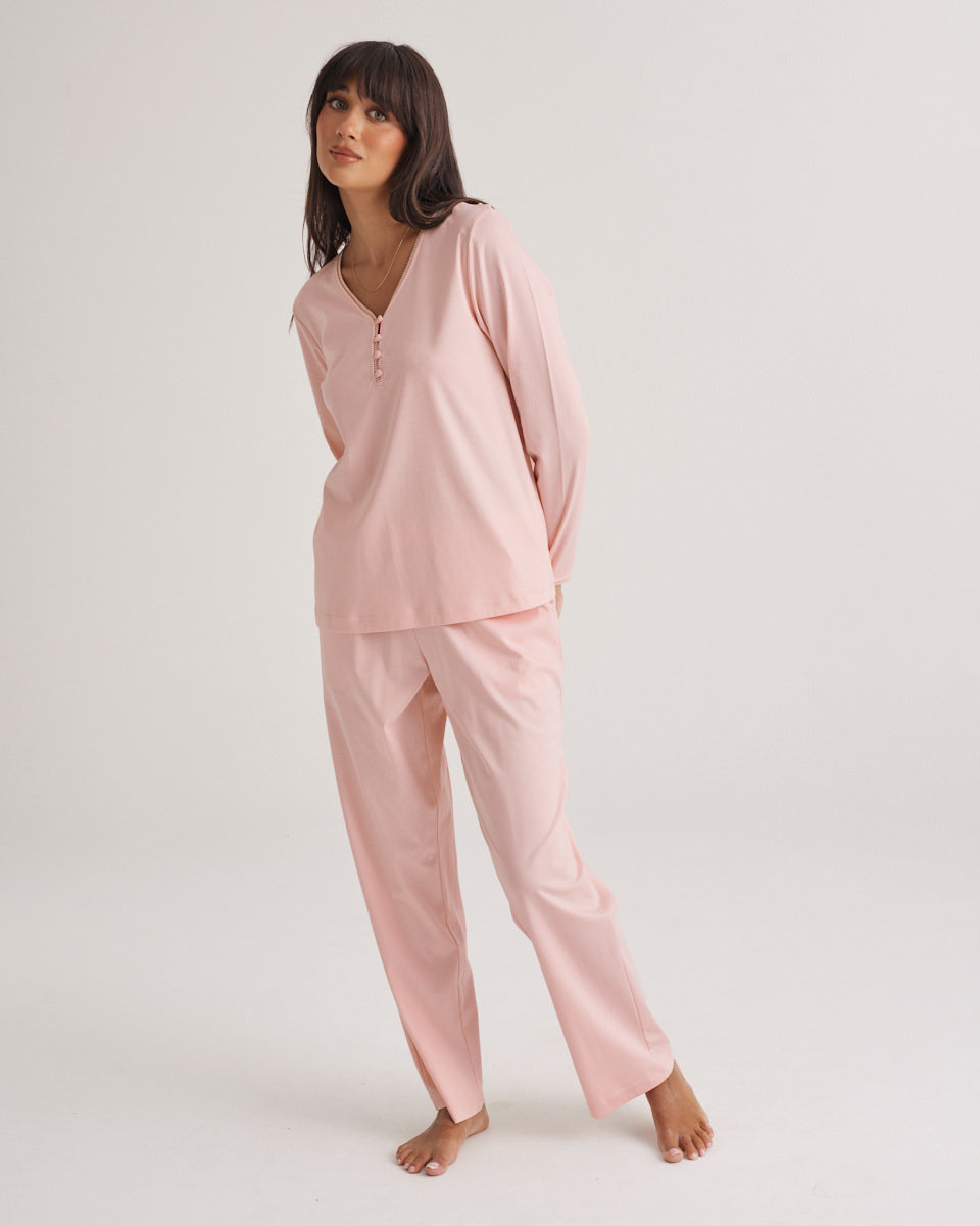 Supima Cotton Lace Trim Top