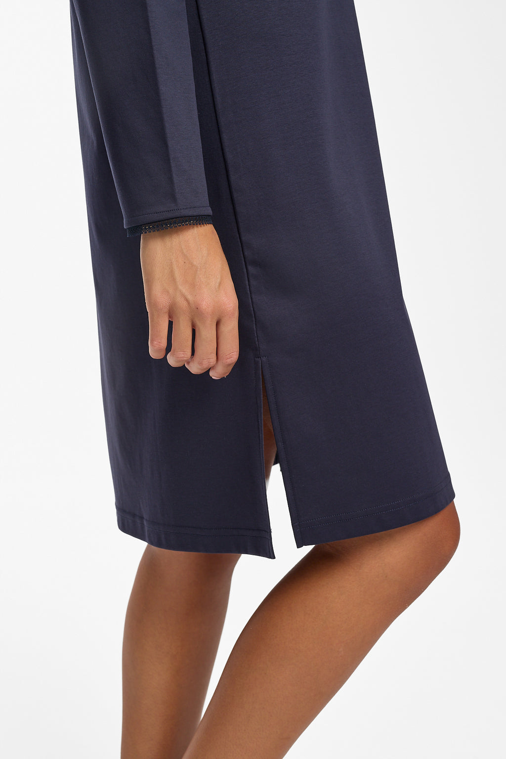 Supima Cotton Lace Trim Nightie Navy