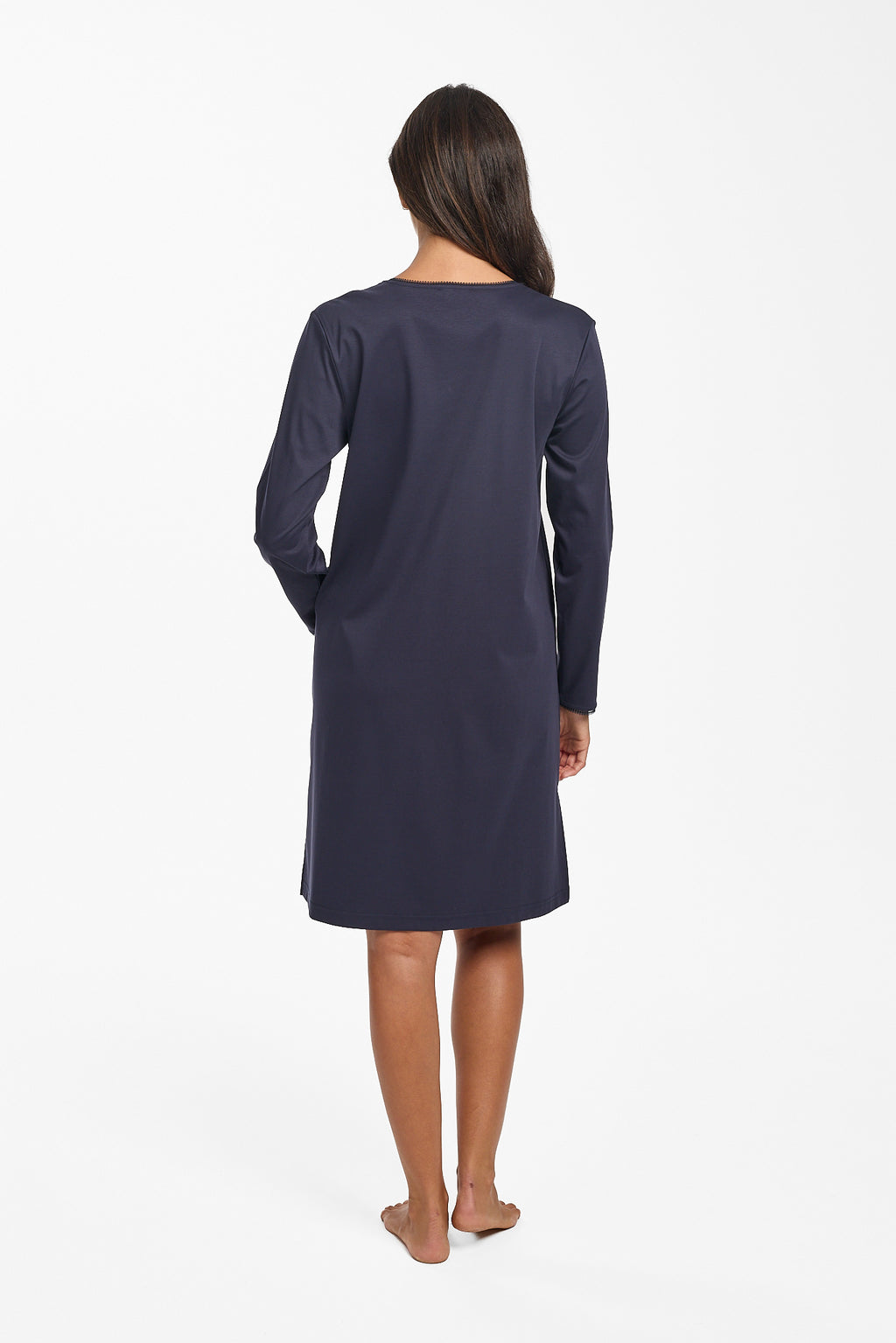 Supima Cotton Lace Trim Nightie Navy