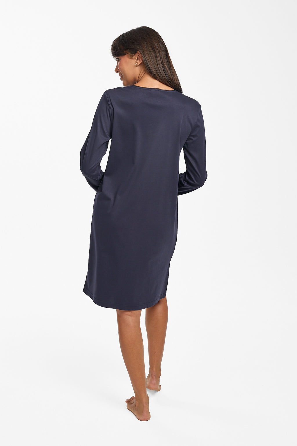 Supima Cotton Lace Trim Nightie Navy