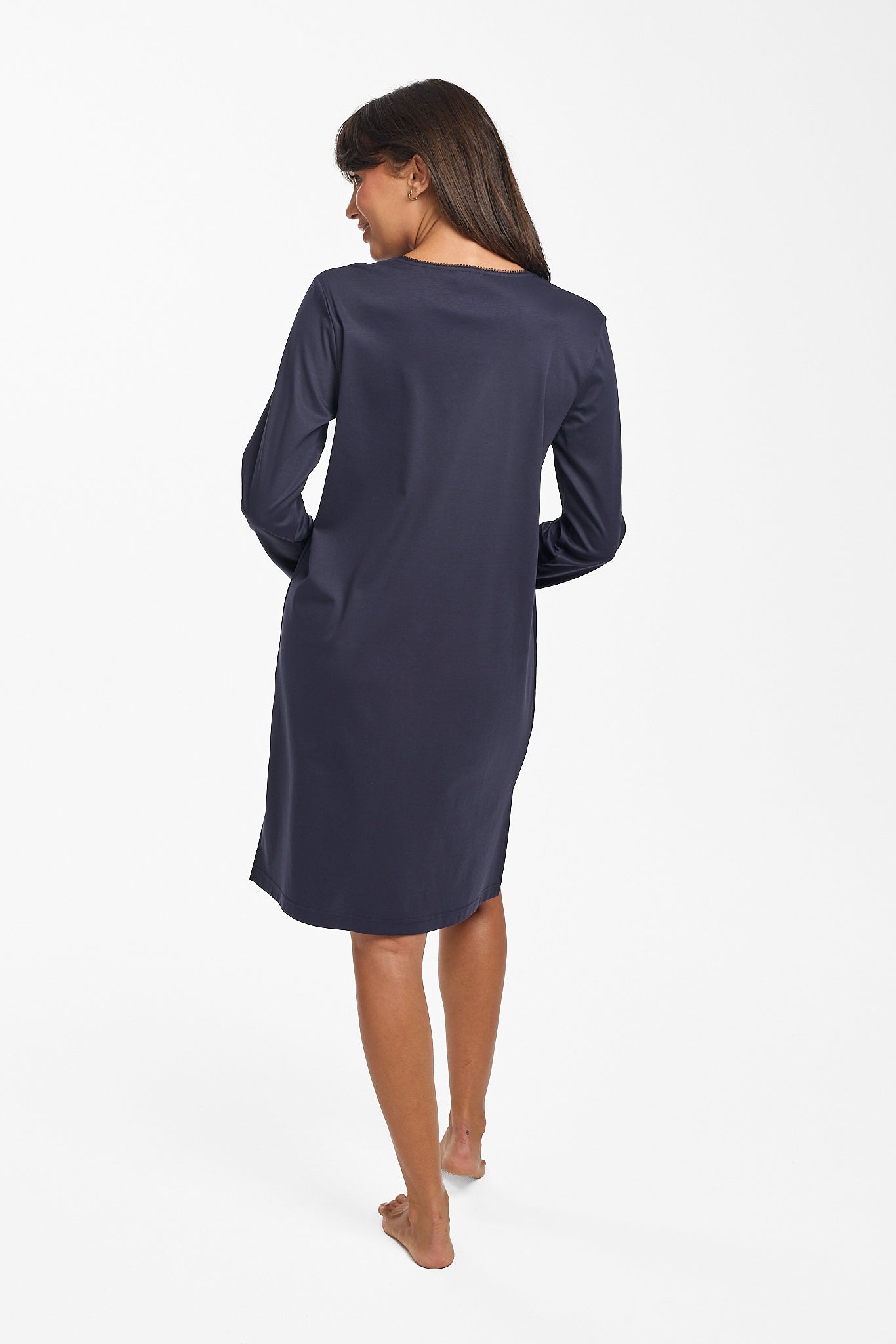 Supima Cotton Lace Trim Nightie Navy