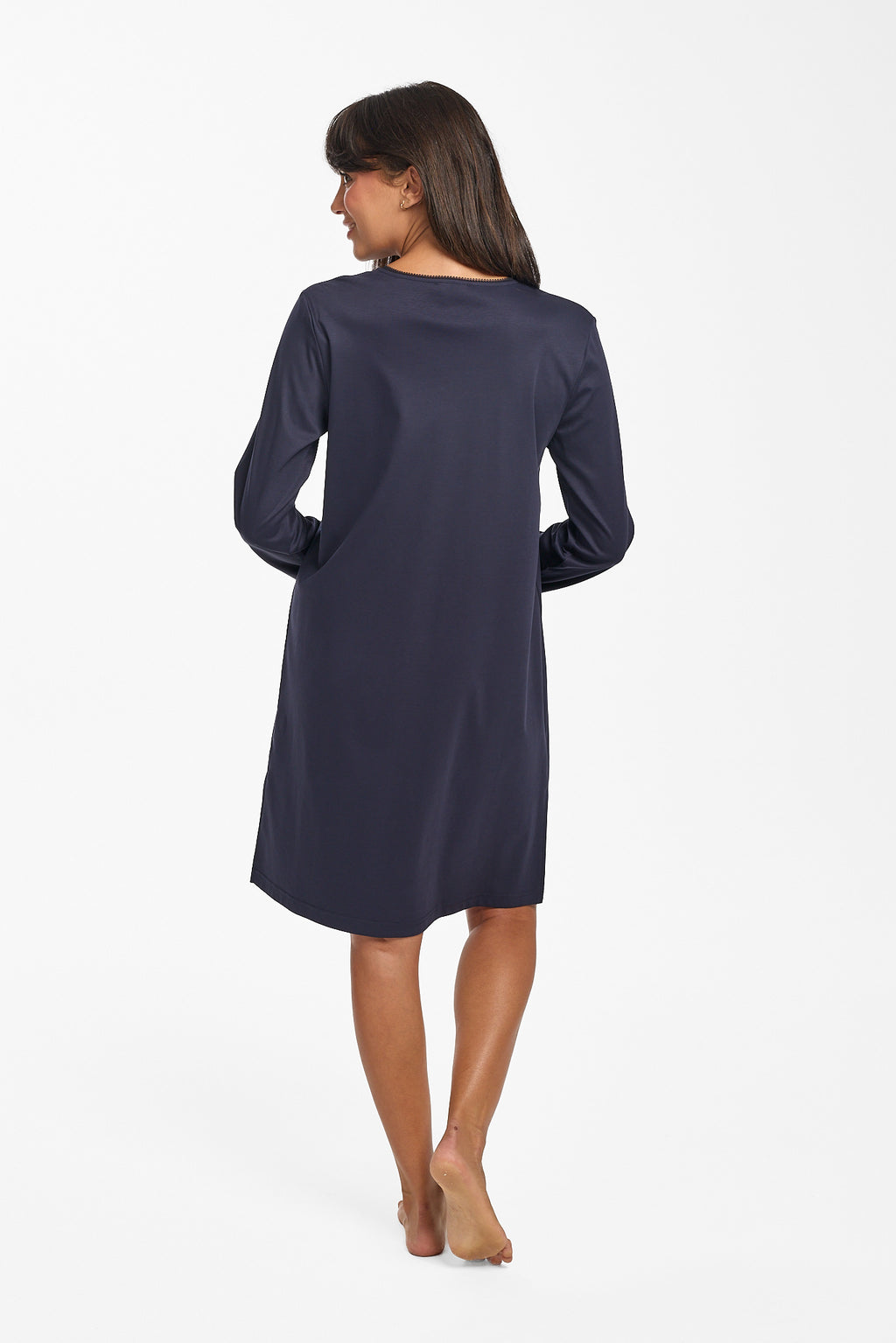 Supima Cotton Lace Trim Nightie Navy