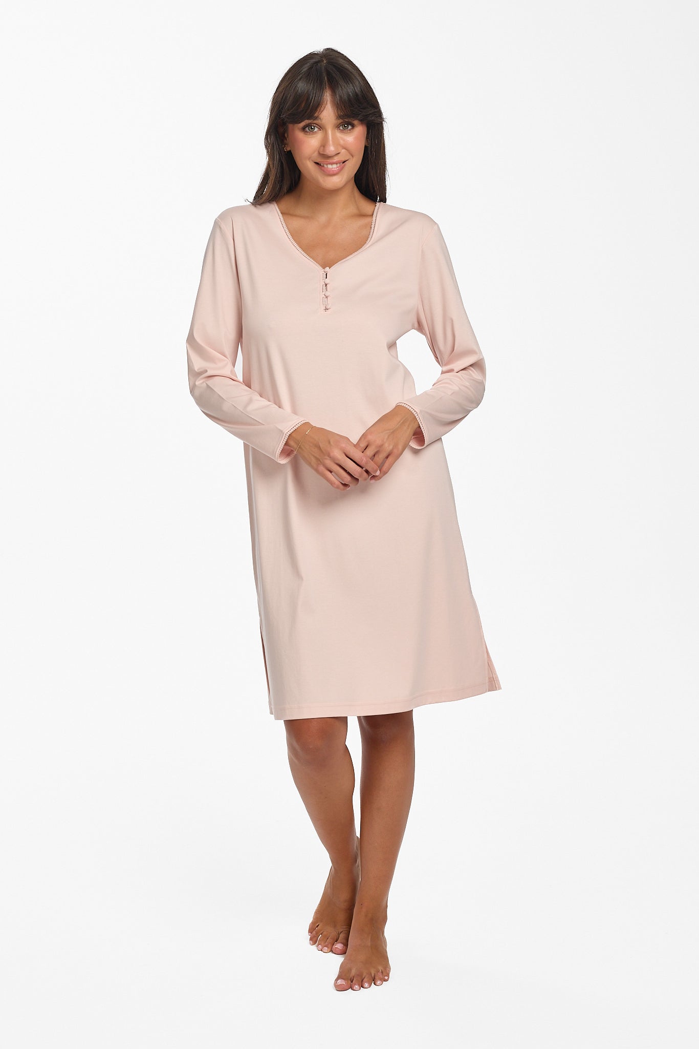 Supima Cotton Lace Trim Nightie Navy