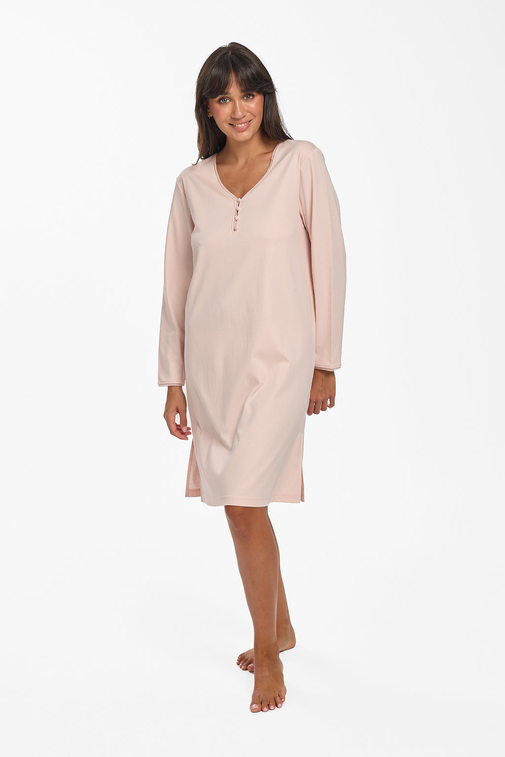 Supima Cotton Lace Trim Nightie Navy