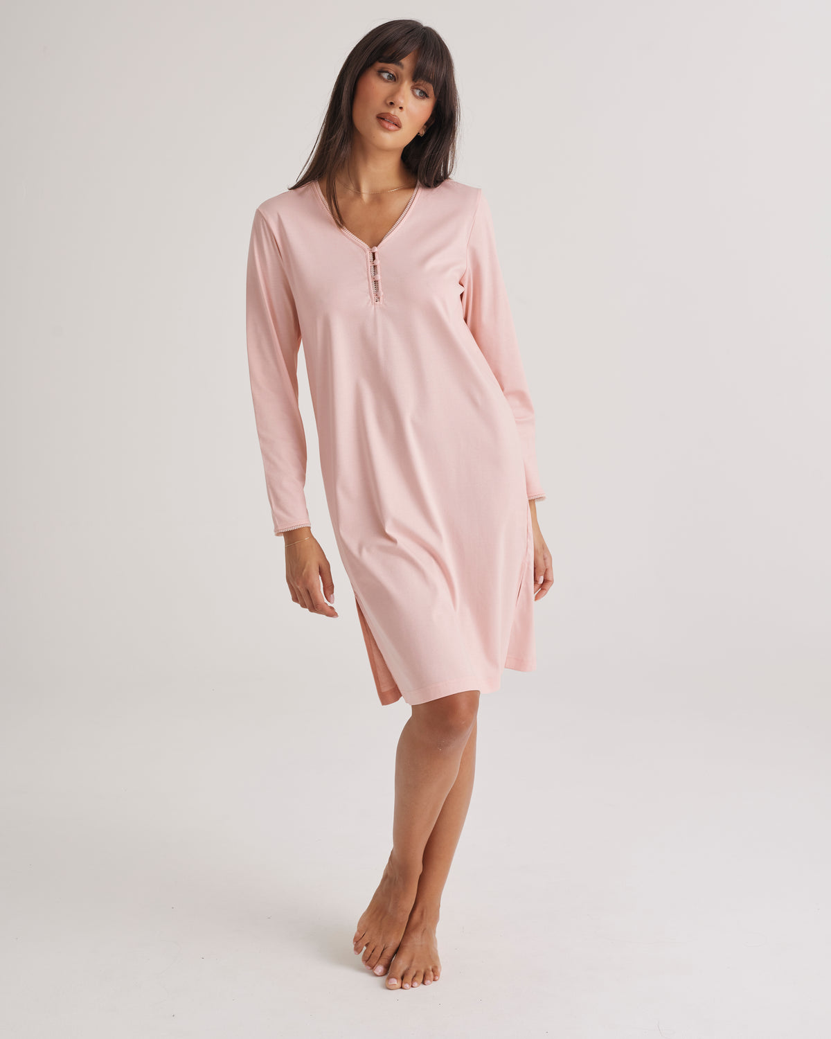 Supima Cotton Lace Trim Nightie Rosewater (Copy)