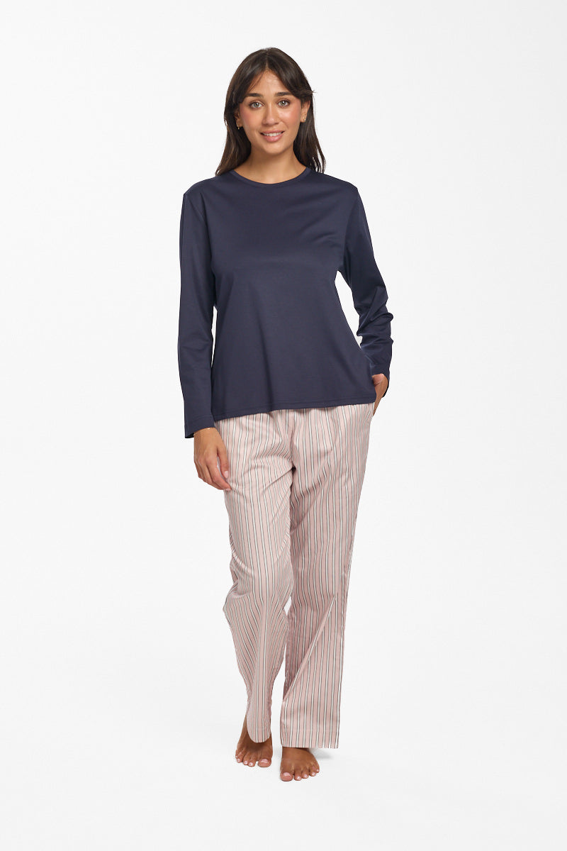 PinStripe Brushed Cotton Pant Navy