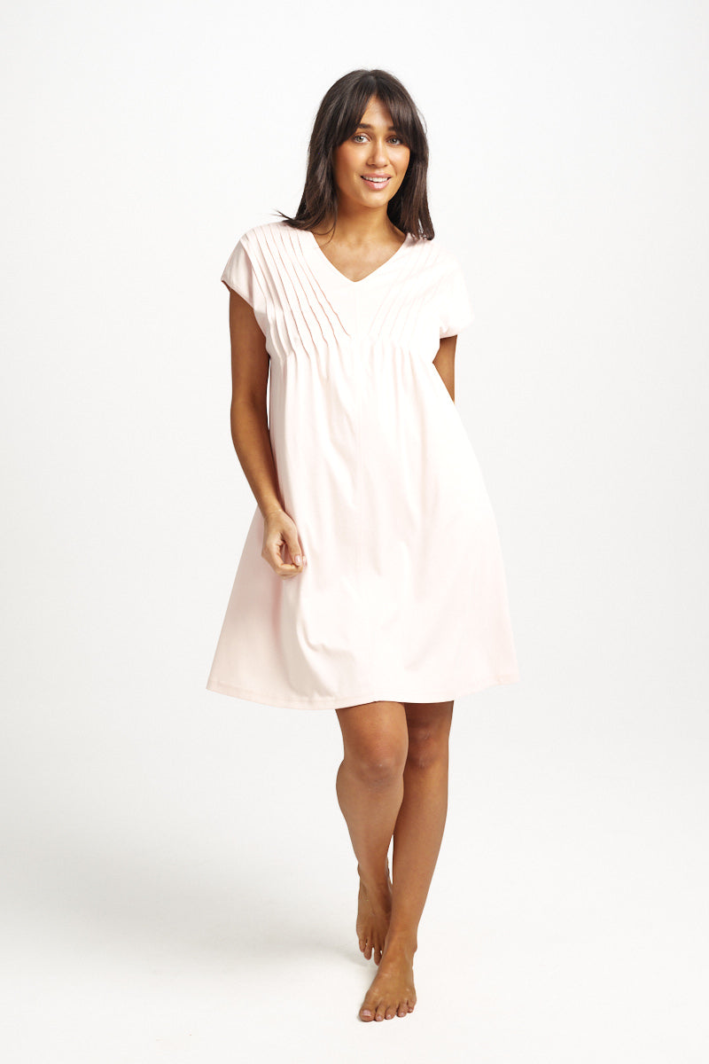 Supima Cotton Pintuck Nightie Rosewater